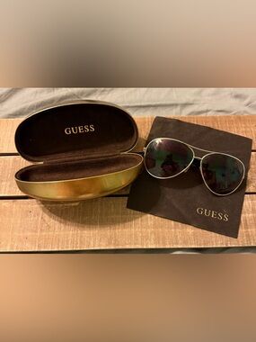 Guess Gold Sunglasses with Dark Lenses